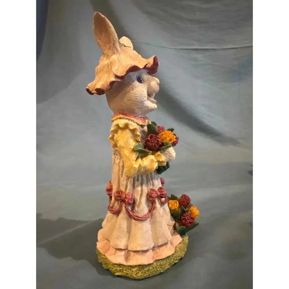 Vintage Resin Easter Bunny Girl Figurine 9